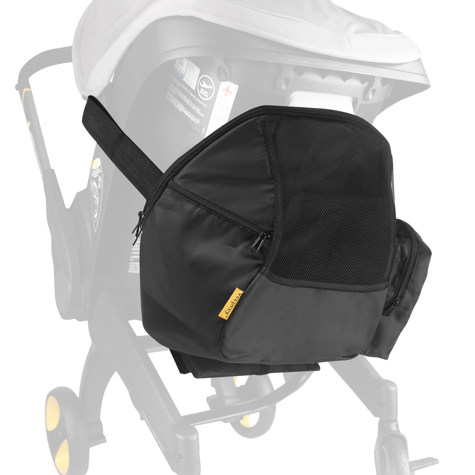 PMCAF Black Travel Bag & Stroller Organizer, Compatible with Doona Infant Car Seat, Diaper Bag for Travel, Stroller Storage Bag