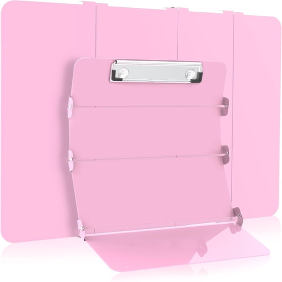 PMCAF Foldable 4-Layer Metal File Folder-Durable Aluminum Alloy-Fits Most Paper Sizes, Easy To Carry, Folds Small To Fit In Pocket Or Bag(Pink)