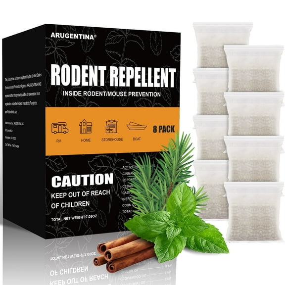 PMCAF Natural Insect & Spider Repellent Pouches (8P) – Peppermint Oil to Repel Mice, Bugs, and Pests, Ideal for Indoor Use, Non-Toxic Pest Control