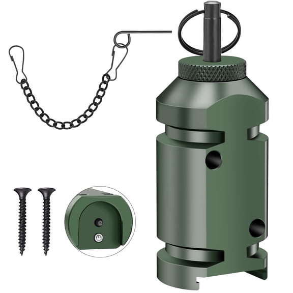 PMCAF Outdoor Perimeter Trip Alarm with 2 Screws(12Gauge) - Bear Deterrent & Security System for Camping, Farms, and Property - Dark Green (Adapter Not Included)