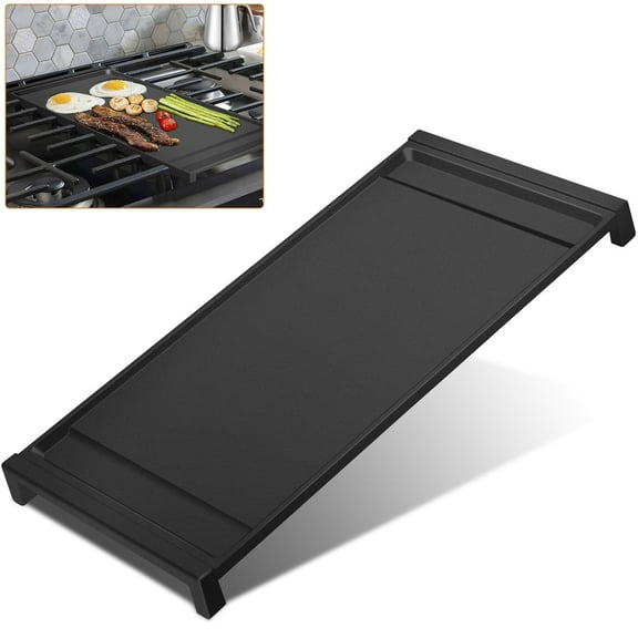 PMCAF Upgraded WB31X24738 Griddle Replacement for GE Gas Range, 9 x 19.5 in Black Aluminum, Non-Stick Cooktop Plate