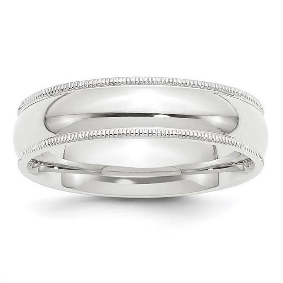 PMCF060-9 6 mm Platinum Comfort-Fit Milgrain Wedding Band - Size 9