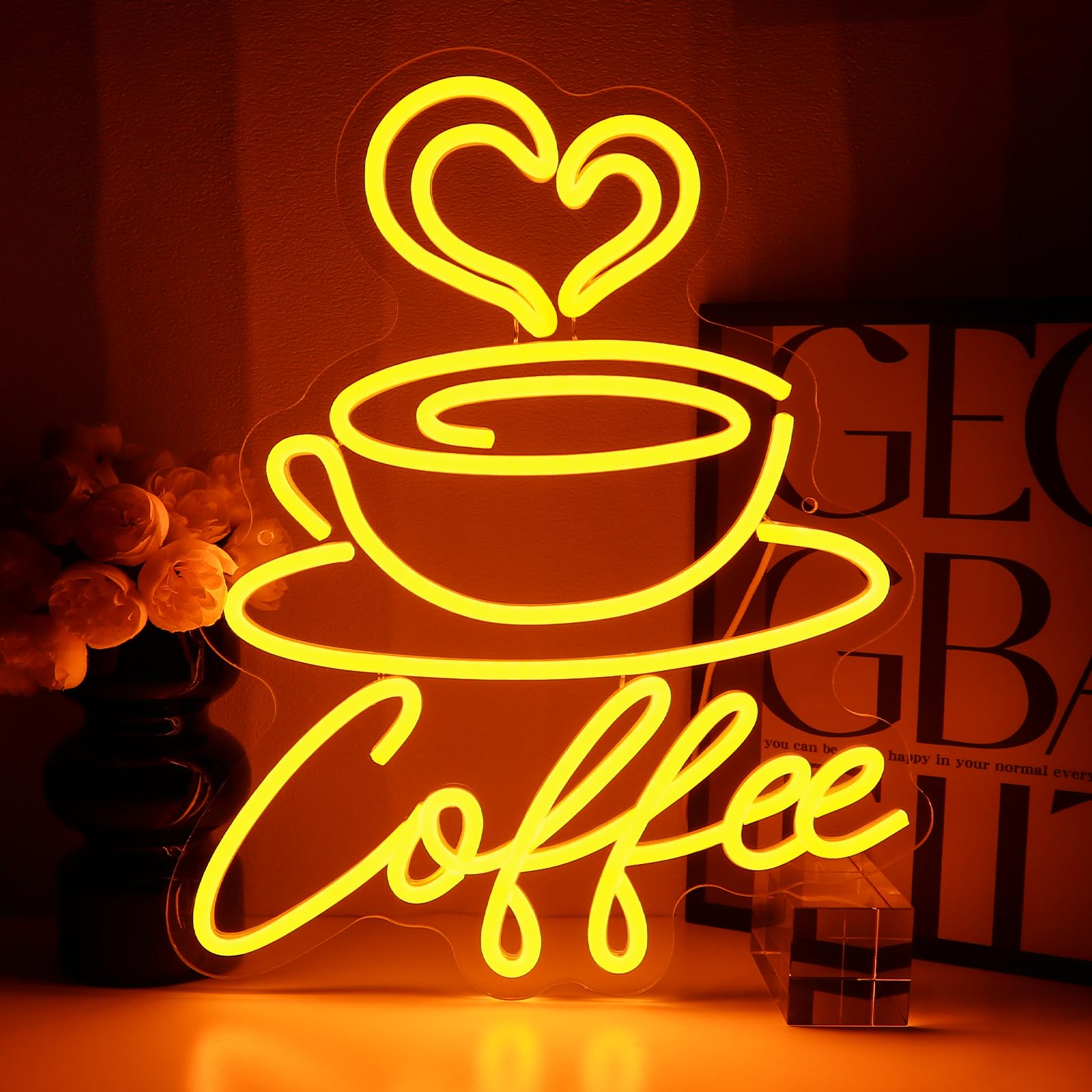 PMCVYH Coffee Neon Sign for Wall Decor, Led Coffee Bar Sign for Wall ...