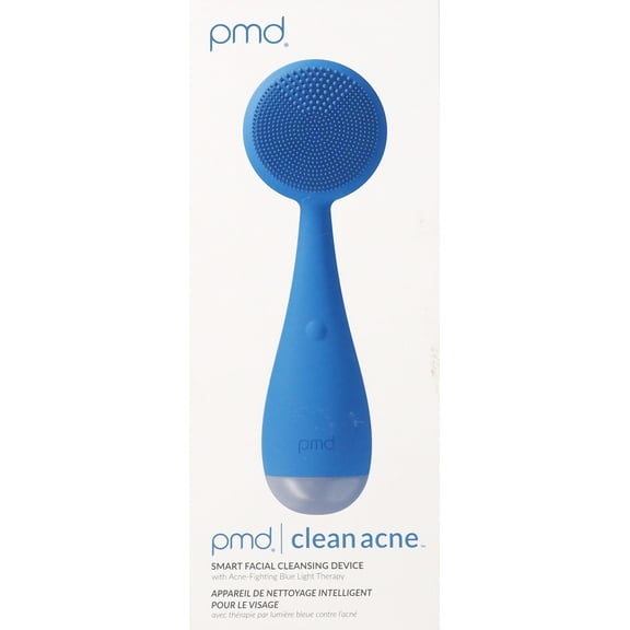 PMD Beauty Facial Cleansing Brush - Smart Silicone Brush with Blue Light Treatment - SonicGlow Vibration - Waterproof Device for Acne