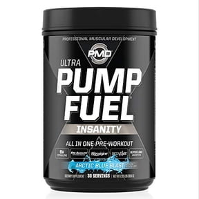 PMD Sports Ultra Pump Fuel Insanity - Pre Workout Drink Mix For Energy, Strength, Endurance, Muscle Pumps And Recovery - Complex Carbohydrates And Amino Energy - Arctic Blue Blast (30 Servings)
