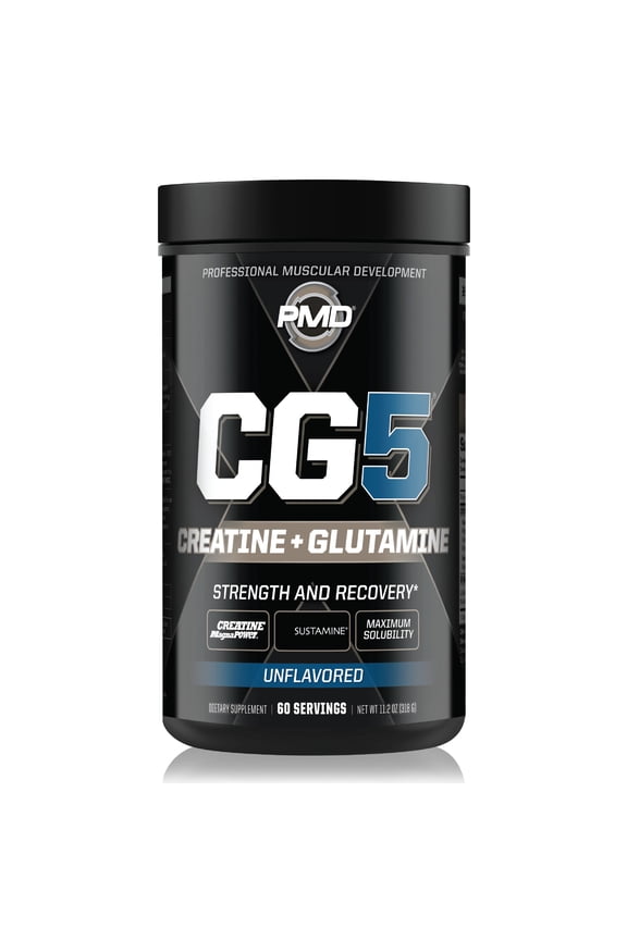 Sports CG5 Creatine and Glutamine Powder-Maximum Strength Power & Recovery, Build Lean Muscle, Increase Performance - Pre Workout and Post Workout - Unflavored (60 Servings)