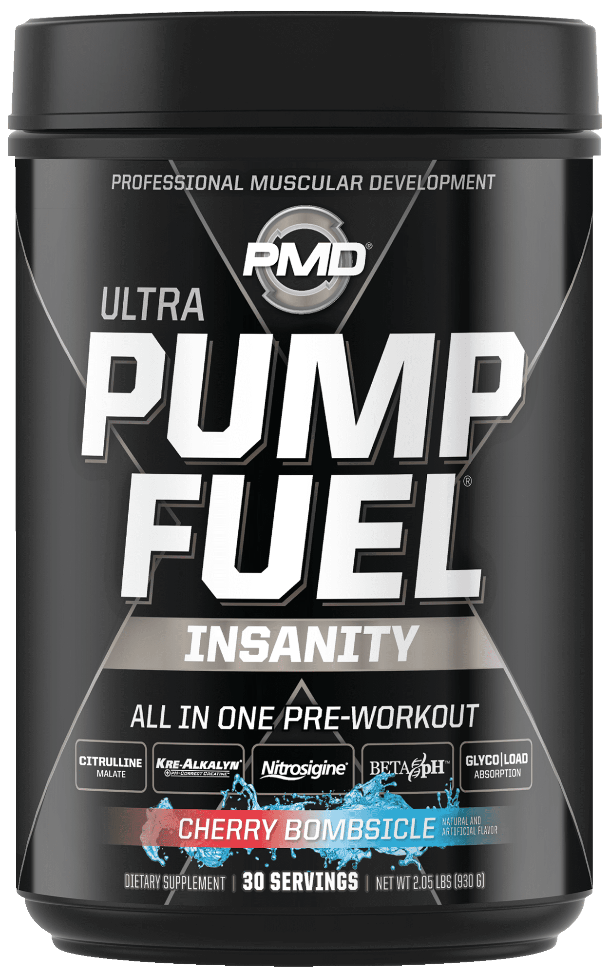 PMD Sports Ultra Pump Fuel Pre Workout Powder for Performance Energy Strength Cherry Bombsicle 30 Servings Walmart