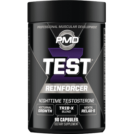 PMD Sports Z-Test Nighttime Testosterone Support - Sleep Inducer and Relaxation for Maximum Anabolic Effect - Improve Muscle Recovery, Increase Muscle Growth - 90 Capsules