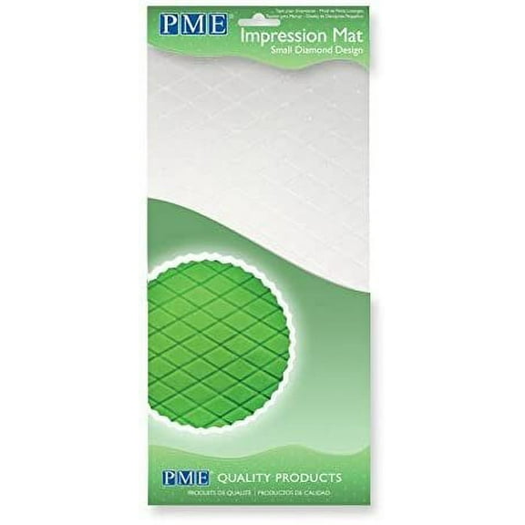 PME Impression Mat Small Diamond Design, for Cake Decorating, Standard, Transparent
