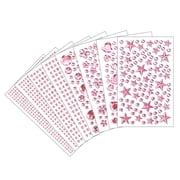 PMHZI Pink Rhinestone Stickers - 8-Pack, 2114 Pcs Self-Adhesive Round Gem Stickers for Diy Crafts, Phone Case, Keychain, Scrapbooking