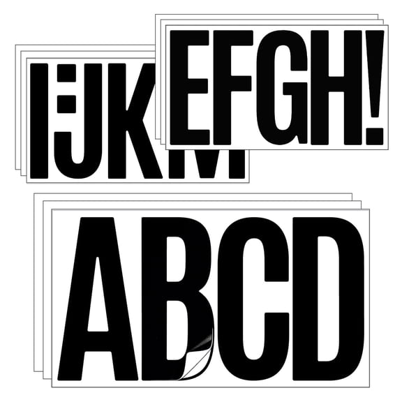 PMHZI 6 inch & 4 inch Black Large Letter Stickers, 14 Sheets Self-Adhesive Vinyl Alphabet Stickers for Bulletin Boards, Classroom Decor, Scrapbooking, Signs & DIY Crafts
