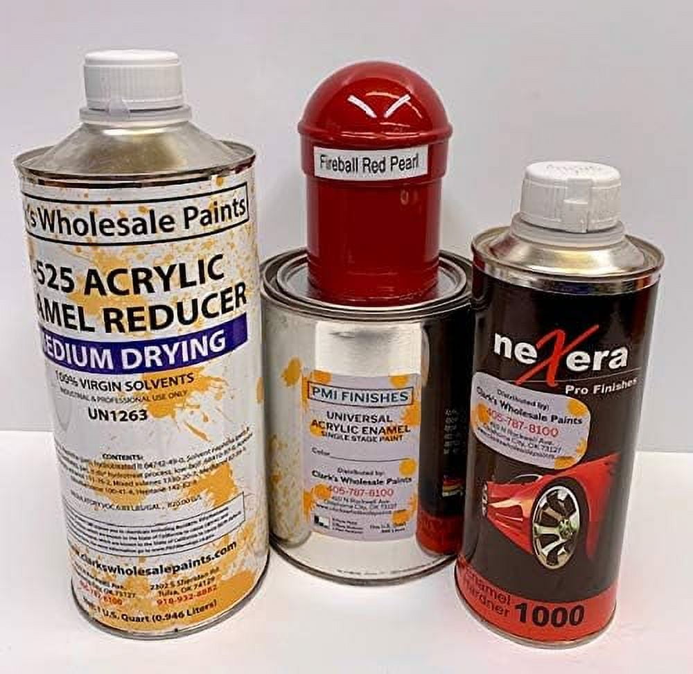 PMI Acrylic Enamel Single Stage Paint Kit (Quart Kit, Fireball Red