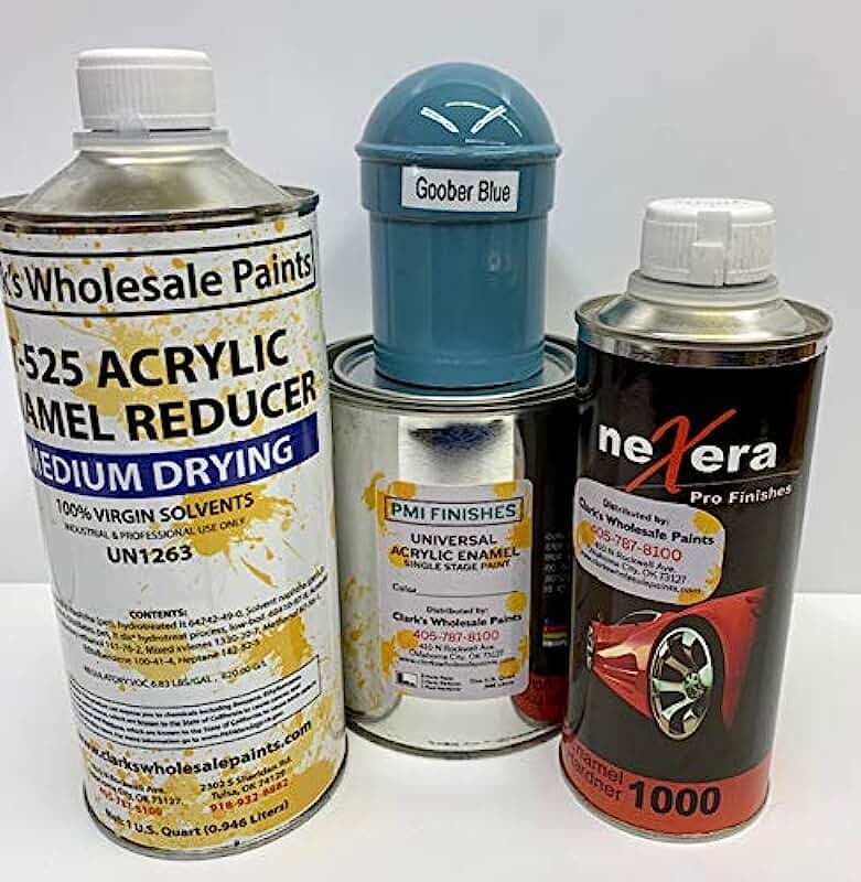 PMI Acrylic Enamel Single Stage Paint Kit (Quart Kit, Goober Blue