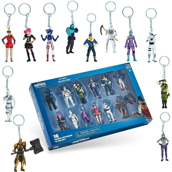 PMI International Fortnite Popular Character Keychain Key Ring, Multicolor, 12 Pack