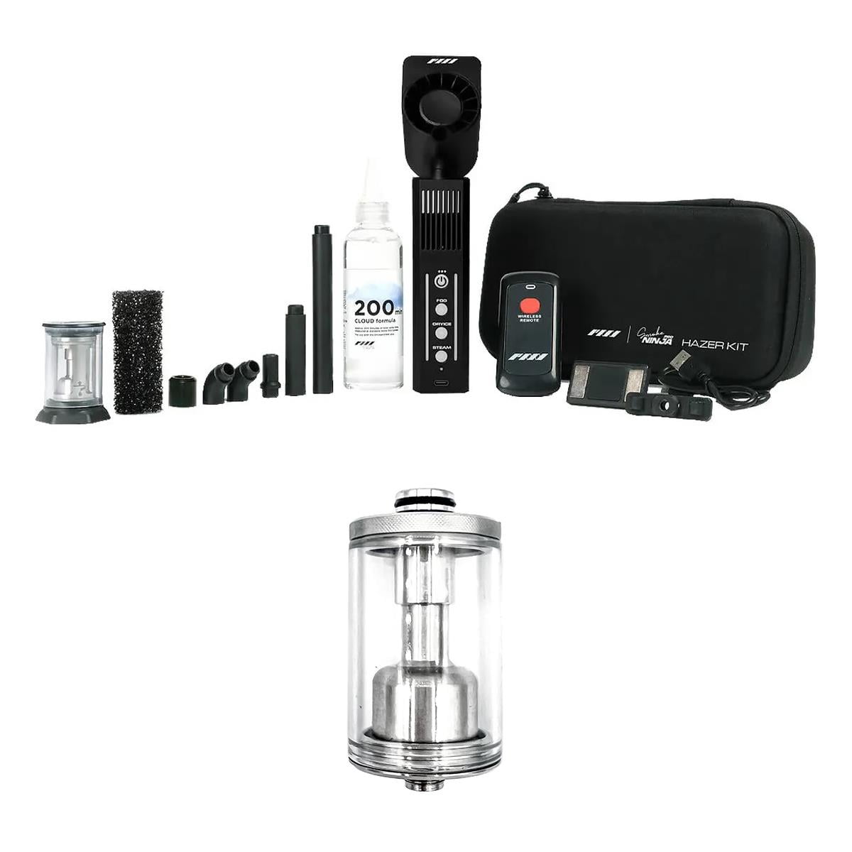 PMI SmokeNINJA Pro Wireless Handheld Mini Smoke Machine Hazer Kit, Bundle with Atomized Smoke Chamber