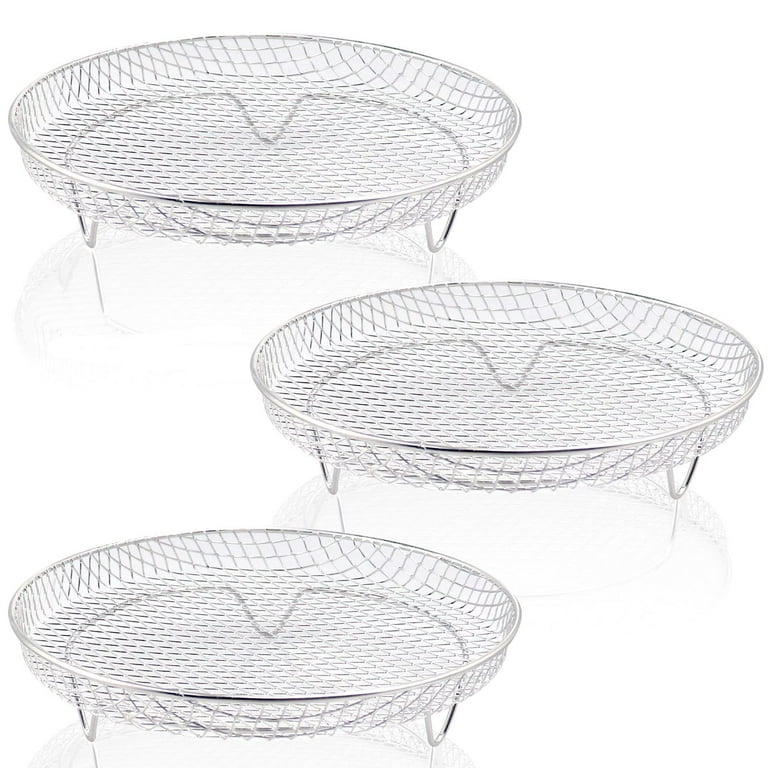 PMIIO 8 inch Air Fryer Racks Air Fryer Universal Accessories Baking Rack Round Stackable Grill Food Grade Stainless Steel Kitchen Household Fit all 4.2QT 5.8QT air fryer Oven 3 Pack C31 Walmart