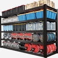 thumbnail image 1 of PMKES 65" Wide Garage Shelving Unit, 30" D Heavy Duty Garage Storage Shelves,3000 LBS Capacity, 5 Tier Industrial Adjustable Shelves for Basement Warehouse, 1 of 6