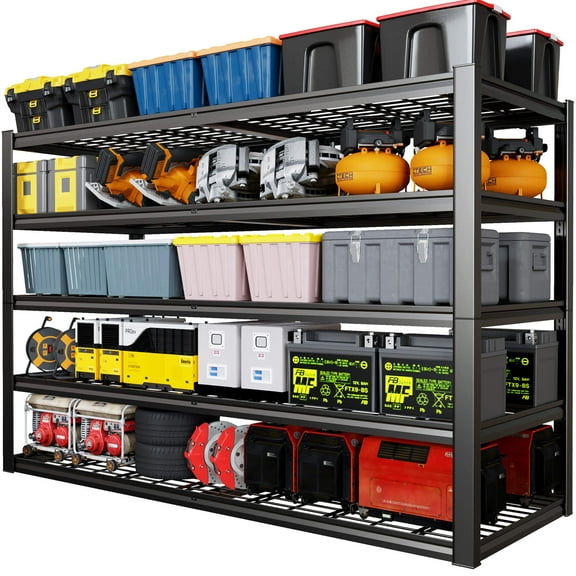 PMKES 67" W Garage Shelving 5 Tier Heavy Duty Storage Shelves 3000LBS Adjustable Metal Shelving Unit for Storage Rack 67" W x 24" D x 87" H