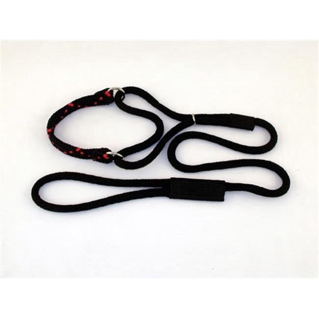 PMM06BLACK-RED Martingale Dog Leash 6 Ft. Medium- Black and Red