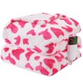 thumbnail image 1 of PMONPA Cow Heated Electric Blanket for Adult, Flannel & Sherpa Heating Blanket with 10 Heat Levels, 1/2/4/8 Hours Auto-Off, 63"x 85", Cow Print Pink, 1 of 7