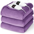 thumbnail image 1 of PMONPA Electric Heated Blanket, Flannel & Sherpa Heating Blanket for Adult, Fast-Heating with 10 Heat Levels 5 Time Settings (85"x91", Taro Purple), 1 of 6