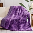 thumbnail image 1 of PMONPA Electric Heated Blanket, 51"x61" Heating Blanket for Adult, Soft Flannel & Sherpa, 10 Heating Levels & 1-8 Hours Auto off, Purple, 1 of 8