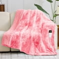 thumbnail image 1 of PMONPA Electric Heated Blanket, 51"x61" Heating Blanket for Adult, Soft Flannel & Sherpa, 10 Heating Levels & 1-8 Hours Auto off, Light Pink, 1 of 6