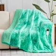 thumbnail image 1 of PMONPA Electric Heated Blanket, 51"x61" Heating Blanket for Adult, Soft Flannel & Sherpa, 10 Heating Levels & 1-8 Hours Auto off, Teal, 1 of 8