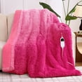 thumbnail image 1 of PMONPA Heated Blanket for Adult, Soft Faux Fur & Sherpa Electric Blanket, Fast-Heating with 10 Heating Levels & 5 Options Auto off, 51"x 61", Rose Red, 1 of 8