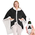 thumbnail image 1 of PMONPA Wearable Heated Throw Blanket for Adult, Electric Heated Wrap Poncho Shawl with Pockets, 6 Heating Levels & 2 to 10 Hours Time Settings, 51" x 61", Black, 1 of 7