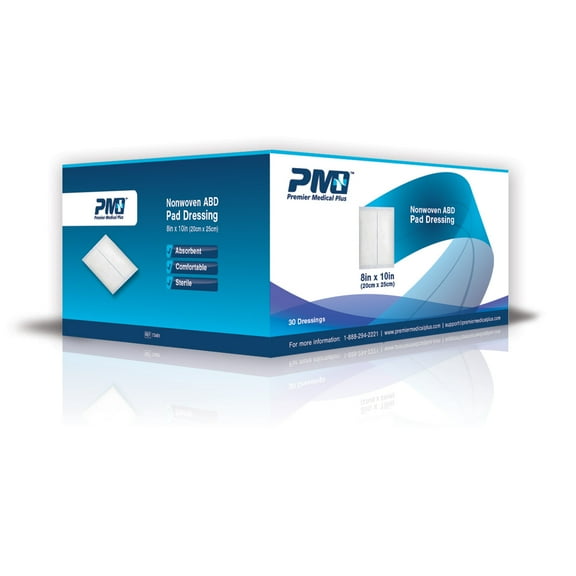 PMP Nonwoven ABD Pad Dressing 8"x10" (Box of 30)