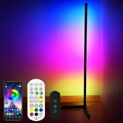 PMS 49 Modern Dimmable Timer Black Corner Floor Lamp
