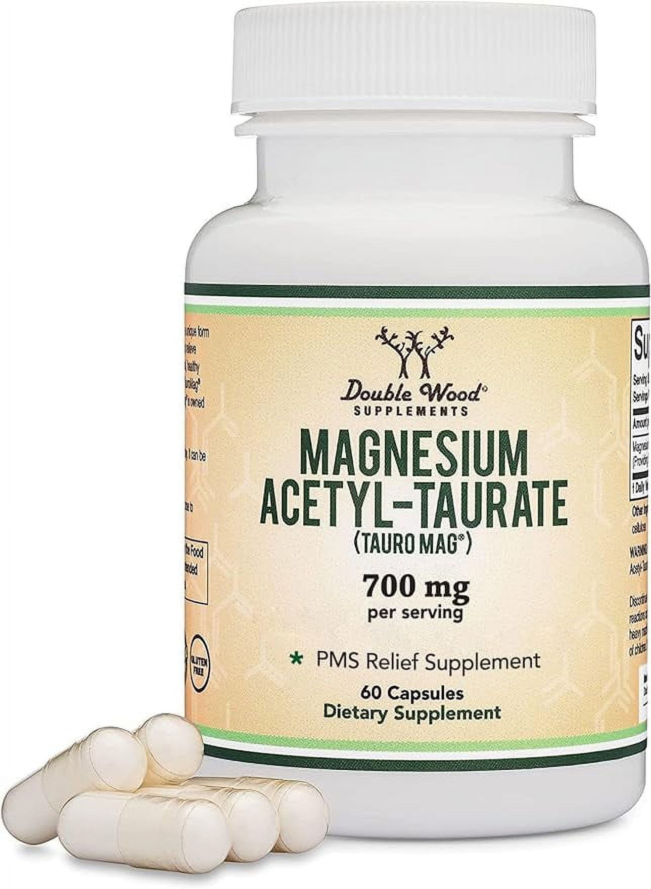 PMS Relief Magnesium Supplement (Magnesium AcetylTaurate (TauroMag)) Novel and Patented Form of