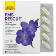 Country Life PMS Rescue PMS Support Supplement for Women, Menstrual Cycle Support, Helps Support Mood, Bloating & Cramps, Herbal & Nutrient Blend, Vegan Capsules, 60 Count