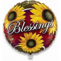 PMU 1 Pc Thanksgiving Blessings 18 Inch Foil Balloons for Fall Autumn Harvest Party Decorations