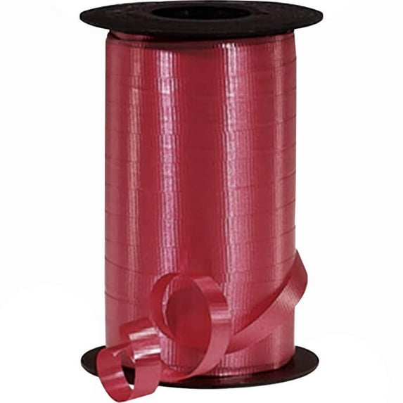 PMU 1 Pcs Curling Ribbon Burgundy - Crimped Texture Curling Ribbons for Gift Box, Birthday Party Decorations, Festival Art Craft & Christmas Décor - 3/8 Inch X 250 Yard