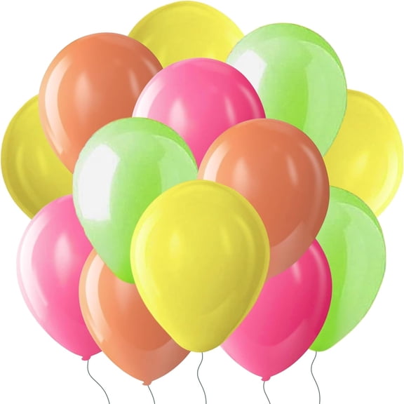 PMU 100 Pcs 11 Inch Neon Assortment colors Balloons for Birthdays Engagements, Weddings Christmas Anniversaries, Baby Showers & Party Backdrop Favors - Supplies Pkg/100