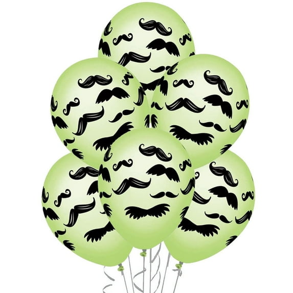PMU 11 Inch Mustaches Wrap Pastel Assorted Latex Balloons Pkg/100