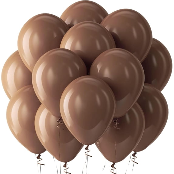 PMU 11 Inch Round Brown Latex Balloon Pkg/100