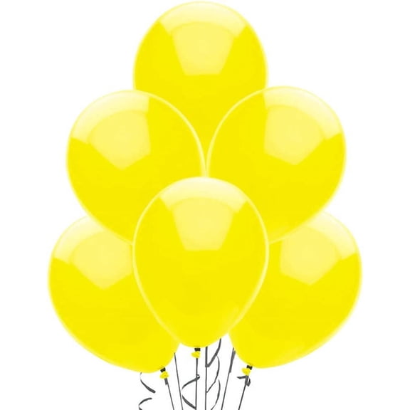 PMU 11 Inch Round Crystal Yellow Latex Balloon Pkg/25