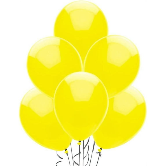 PMU 11 Inch Round Crystal Yellow Latex Balloon Pkg/50