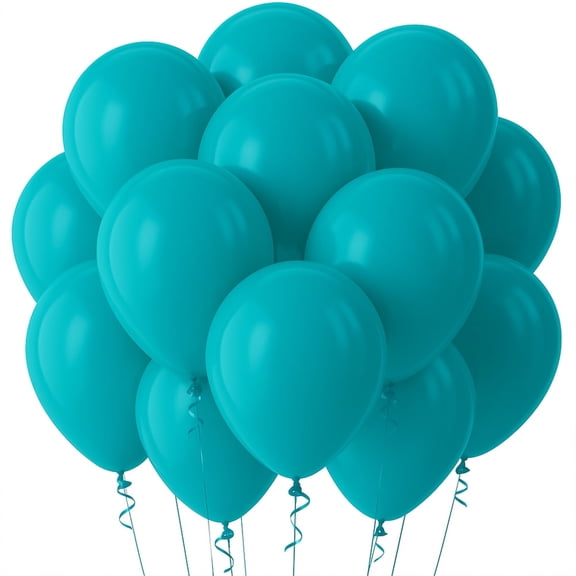 PMU 11 Inch Round Turquoise Latex Balloon Pkg/12