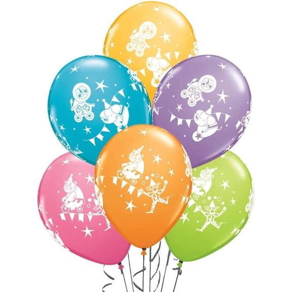 PMU 11 Inches Round Festive Assortment Circus Parade Latex Balloon Pkg/12