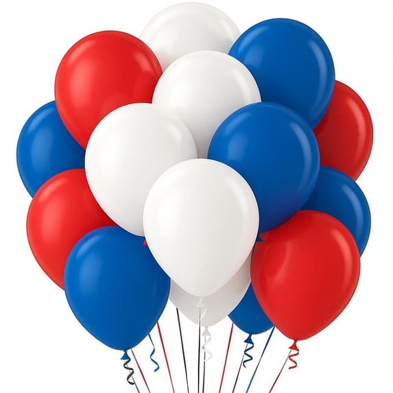 PMU 12 Inch Patriotic Assortment Latex Balloon Pkg/25