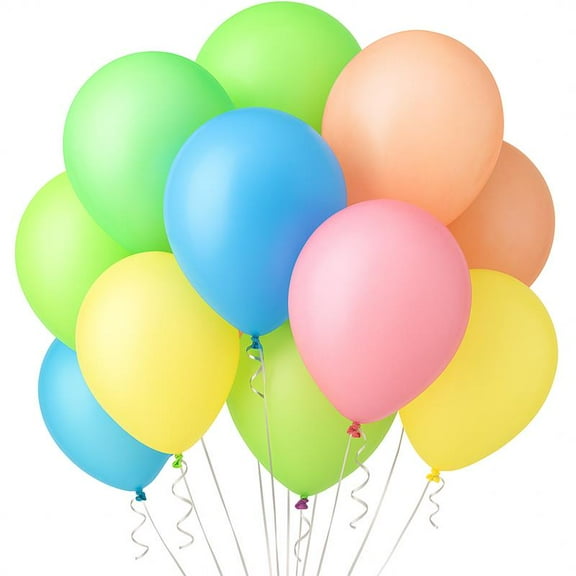 PMU 12 Inch Round Neon Assortment Latex Balloon Pkg/12