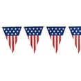 thumbnail image 1 of PMU 12 ft Banners Patriotic American Flag Pennant Banner | 4th Of July Patriotic Decorations | Easy to Hang Patriotic Party Decorations Pkg/3, 1 of 6