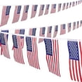 thumbnail image 1 of PMU 15 Ft Patriotic American Flag Bunting Banner | 4th Of July Patriotic Decorations | Fourth of July | USA Flag Pennant Banner | Easy to Hang Patriotic Party Decorations (12/Pkg) Pkg/1, 1 of 7