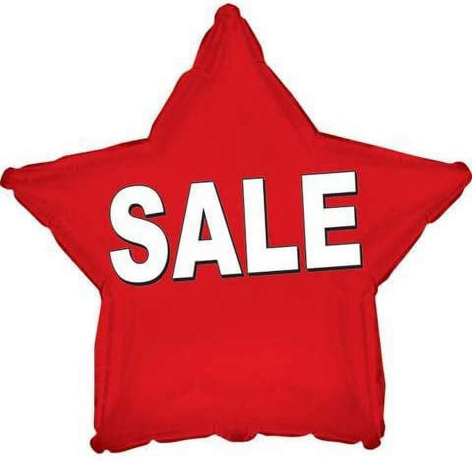 PMU 18 Inch Red Sale Star Mylar Foi Balloons Pkg/1