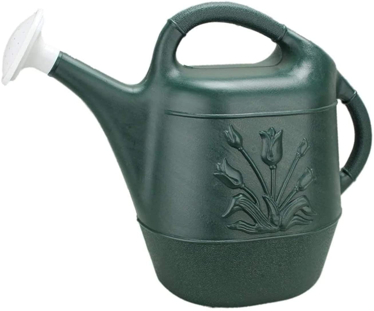 Hunter Green 2 Gallon Plastic Watering Can with Tulip Design