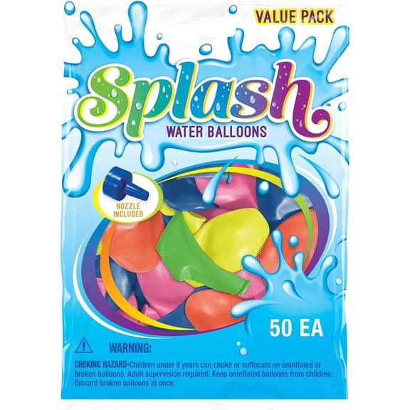 PMU 200 Pcs Splash Water Balloons with Refill Nozzle, Water Bomb Balloons Perfect for Summer Splash Water Fight Swimming Pool & Outdoor Party